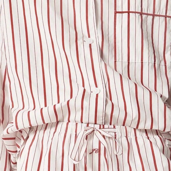 J Crew Cotton poplin long-sleeve pajama pant set in peppermint stripe - Picture 3 of 3